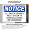 Signmission Truck Drivers Check In OSHA Notice Sign, Vinyl Decal, 5in W x 3.5in L, 2PK OS-2PACK-NS-D-35-L-16758 - alternate 3